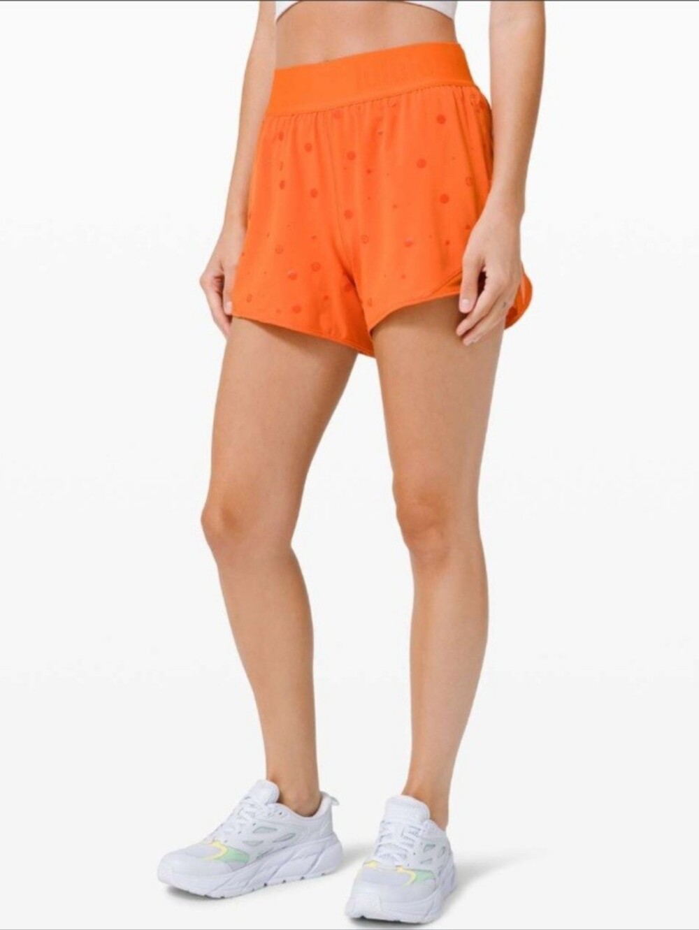 Lululemon Hotty Hot Short 4" *Logo🧡Poco Logo Foil Amber Orange